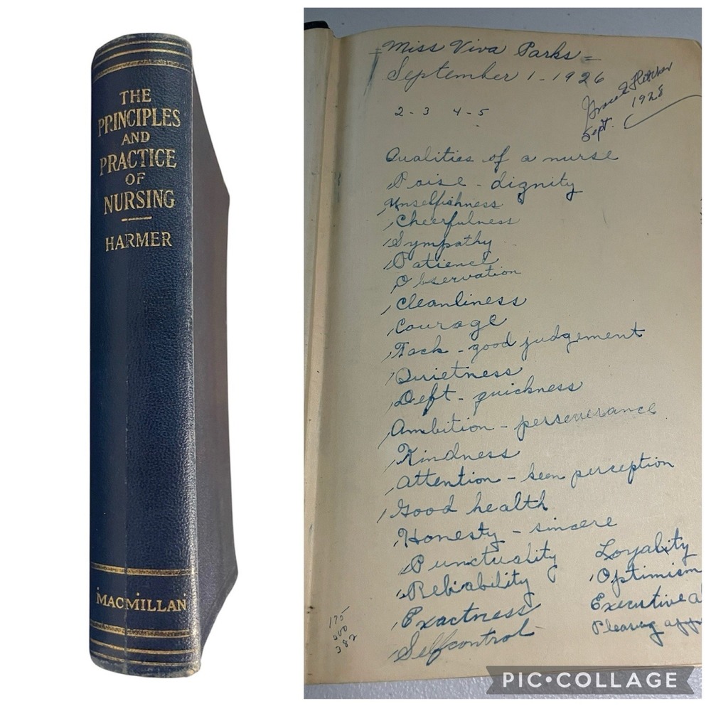 Antique Nursing Textbook‎ The Principles and Practice of Nursing 1926 Inscribed